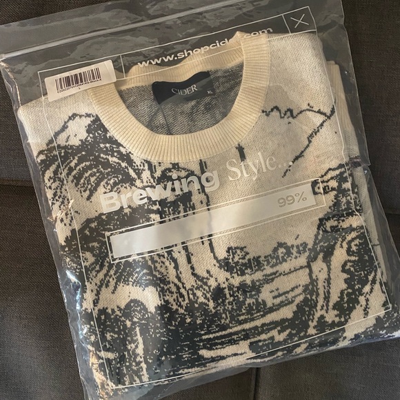 NWT toile print sweater XL ivory/black - Picture 3 of 6